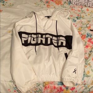 White breast cancer windbreaker